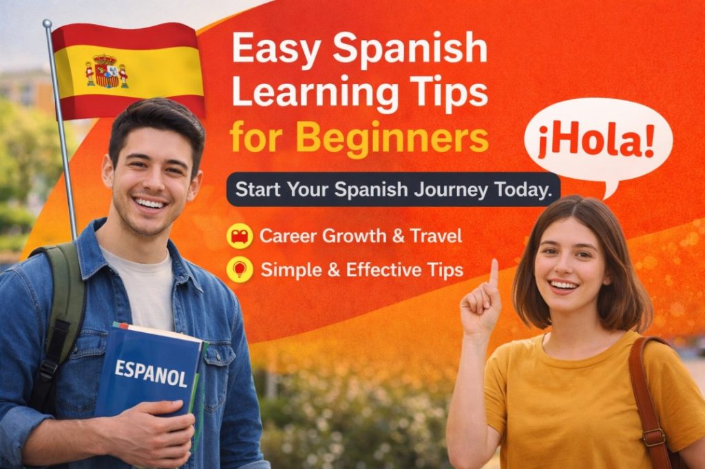 Learning Spanish is one of the smartest decisions you can make in today’s global world. Spanish is spoken by more than 500 million people worldwide, making it one of the most useful languages for career growth, travel, education, and international communication. If you are planning to learn Spanish in Delhi or looking for easy Spanish learning tips, this guide will help you understand how to start and succeed in your Spanish learning journey. Whether you are a student, job seeker, or professional, these simple and practical tips will make Spanish learning easy and enjoyable. ________________________________________ Why Learning Spanish Is a Smart Choice Spanish is among the most demanded foreign languages in India and across the world. Many companies today require employees who can communicate with international clients, especially Spanish-speaking countries. Here are some strong reasons why learning Spanish is beneficial: 🌍 Global Career Opportunities Spanish opens doors to jobs in: • MNCs (Multinational Companies) • BPO & KPO sectors • Travel & Tourism • International Business • Translation & Interpretation • Teaching & Education Many students who complete Spanish language courses successfully get placed in companies that require bilingual professionals. ________________________________________ 🎓 Better Education Opportunities Spanish is widely accepted in universities and international programs. Knowing Spanish can help you: • Study abroad • Participate in exchange programs • Access international academic resources ________________________________________ ✈️ Travel Made Easy Spanish is spoken in more than 20 countries, including Spain, Mexico, Argentina, Colombia, and many others. Learning Spanish helps you: • Communicate confidently • Understand local culture • Enjoy travel experiences ________________________________________ Easy Spanish Learning Tips for Beginners Starting a new language can feel challenging, but with the right methods, Spanish becomes much easier to learn. Below are some proven tips that help beginners learn Spanish quickly. ________________________________________ 1. Learn 5 New Spanish Words Daily One of the easiest ways to improve your vocabulary is to learn 5 new Spanish words every day. Small daily learning creates long-term results. In just one month, you can learn 150+ new Spanish words, which helps build confidence and understanding. Example: • Hola – Hello • Gracias – Thank you • Amigo – Friend • Casa – House • Escuela – School Tip: Write new words in a notebook and revise them daily. ________________________________________ 2. Listen to Spanish Music and Audio Listening is one of the most enjoyable ways to learn Spanish. Spanish music helps improve: • Pronunciation • Listening skills • Accent understanding Try listening to Spanish songs while: • Traveling • Studying • Relaxing Over time, your brain becomes familiar with Spanish sounds, making speaking easier. ________________________________________ 3. Revise What You Learn Revision is the key to remembering vocabulary and grammar. Without revision, most learners forget new words quickly. Make a habit of revising: • Previous lessons • Vocabulary lists • Grammar rules Even 10–15 minutes of revision daily can improve memory and fluency. ________________________________________ 4. Practice Speaking Every Day Speaking practice is essential to mastering any language. Try to: • Speak simple Spanish sentences • Talk with friends or classmates • Practice pronunciation aloud The more you speak, the more confident you become. ________________________________________ 5. Think in Spanish This is a powerful learning technique. Try thinking simple thoughts in Spanish during daily activities. For example: • When drinking water → "Agua" • When greeting someone → "Hola" Thinking in Spanish improves fluency and reduces hesitation. ________________________________________ How Spanish Classes Help You Learn Faster Self-learning is helpful, but joining professional Spanish language classes makes learning faster and more structured. A good Spanish institute provides: • Certified trainers • Step-by-step learning • Speaking practice sessions • Grammar support • Doubt-solving sessions With expert guidance, beginners can learn Spanish correctly from the start. ________________________________________ Who Can Learn Spanish? Spanish is suitable for learners of all ages and backgrounds. You can join Spanish classes if you are: • 🎓 School Students • 🎓 College Students • 💼 Job Seekers • 👨‍💼 Working Professionals • ✈️ Travel Enthusiasts • 🌍 Anyone interested in foreign languages No prior language experience is required. ________________________________________ Benefits of Joining a Spanish Language Course Here are some important benefits of learning Spanish through professional training: ✔️ Improved Communication Skills You learn to speak confidently in Spanish. ✔️ Better Job Opportunities Spanish-speaking professionals are highly valued in many industries. ✔️ Personality Development Learning a new language boosts confidence and communication skills. ✔️ Cultural Understanding You learn about Spanish culture, traditions, and lifestyle. ________________________________________ Career Opportunities After Learning Spanish Spanish language skills can help you build a strong career in many industries. Some popular career options include: • Spanish Translator • Spanish Interpreter • Spanish Language Trainer • BPO Spanish Process Executive • Travel Guide • International Sales Executive • Content Translator Many companies prefer candidates who can communicate with international clients. ________________________________________ Why Choose Professional Spanish Training Choosing the right institute is important for success in learning Spanish. Look for: • Experienced trainers • Structured curriculum • Speaking practice sessions • Job support assistance • Flexible class timings Professional training ensures faster progress and better results. ________________________________________ Start Learning Spanish Today Learning Spanish does not have to be difficult. With the right guidance and consistent practice, anyone can become fluent. Follow these simple steps: ✔️ Learn daily vocabulary ✔️ Practice listening ✔️ Revise regularly ✔️ Speak confidently ✔️ Join expert-led classes Spanish is not just a language—it is a career opportunity, a skill, and a gateway to global success. ________________________________________ Join Spanish Classes Near You If you are looking for Spanish classes in Badarpur, Mithapur Extension, or nearby areas, expert training is available to help you begin your journey. 📍 Address: Gali No-6, Shakti Vihar, Plot No-1, Molarband School Rd, Mithapur Extension, Badarpur, New Delhi, Delhi 110044 📍 Areas Served: Ali Vihar and nearby areas 🕒 Hours: Open · Closes 9 pm 📞 Phone: 098733 87650 🌐 Appointments: solospanish.in Start your journey today and open the doors to global career opportunities.